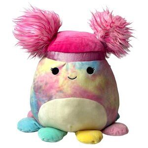Squishmallows Pink Blue Yellow‎ Tie Dye Opal The Octopus Plush Stuffed Animal